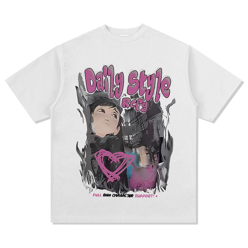 

Trendy Pattern T-shirt Men s Fashion Casual Wear with Short Sleeves Loose and Comfortable T-shirt Daily Couple s Clothing S