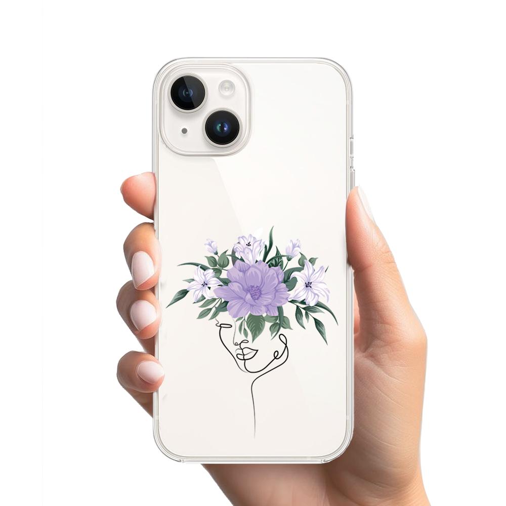 Etui Do Iphone 13 Przeźroczyste Silikonowe Flexi, Kobieta Z Kwiatami