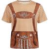 Maglietta da donna con stampa Festival Oktoberfest, Top casual a maniche corte con girocollo a pullover