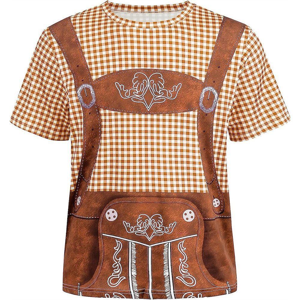 Maglietta da donna con stampa Festival Oktoberfest, Top casual a maniche corte con girocollo a pullover