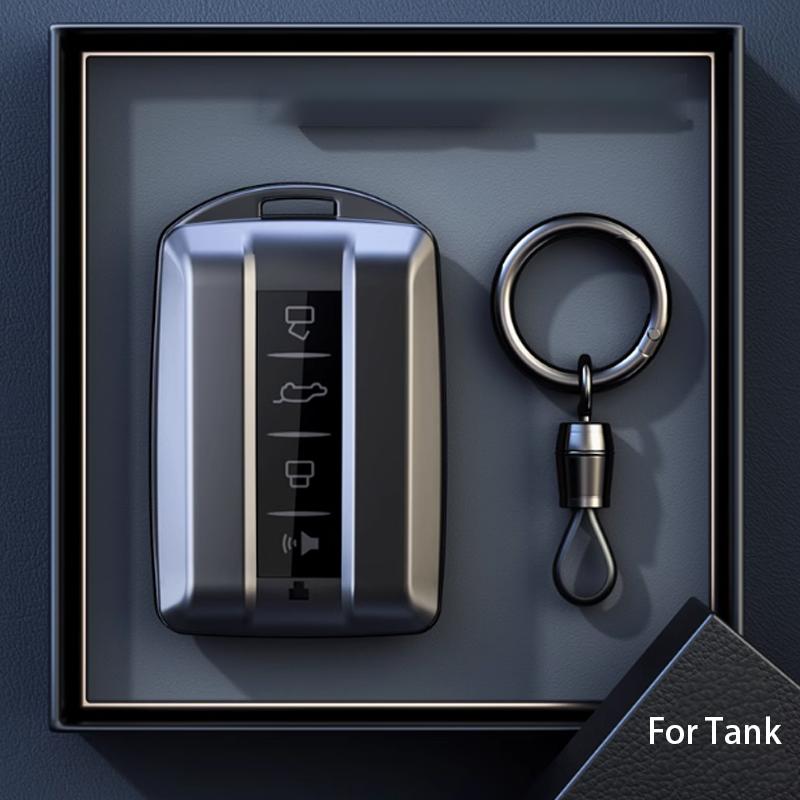 Titanium Gray For Great Wall Gwm Wey Tank 300 400 500 700 Tank300 Smart Remote Car Key Case Cover Keychain Holder Accessories
