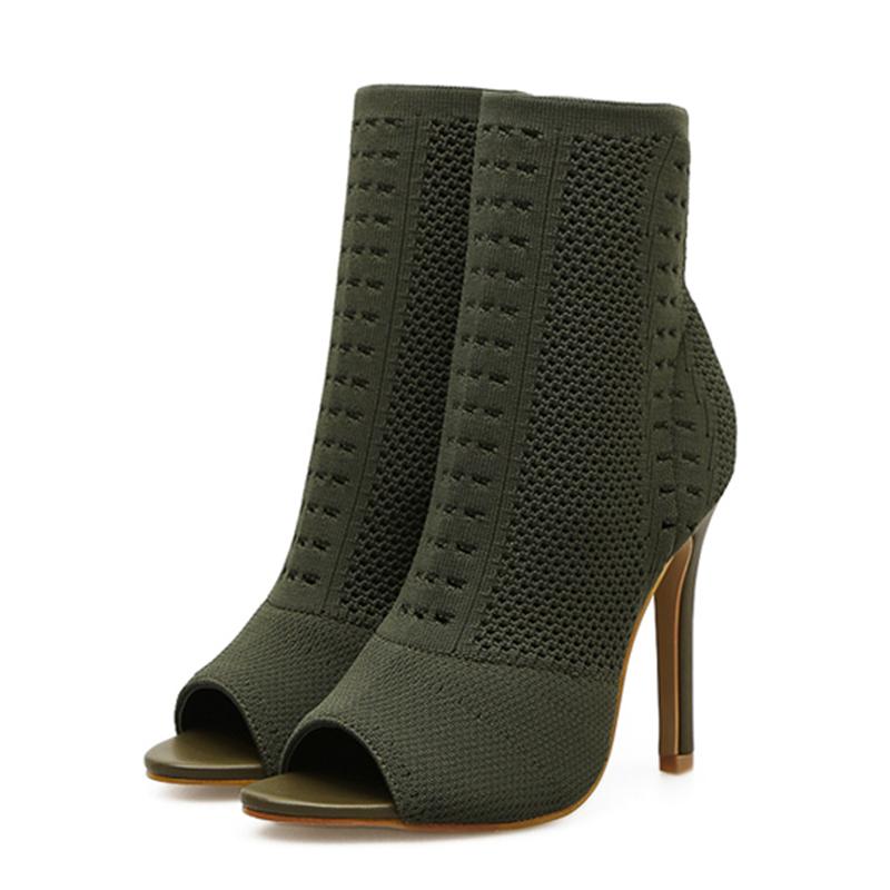 PesstweiPeep Toe Ankle Boots Women Fabric Out Breathable Booties Sexy Pole Ladies Pumps Shoes Size 35-42 35 6000₽