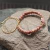Bohemian Red Heart-Shaped Redwood Stone Double-Layer Woven Women's Bracelet