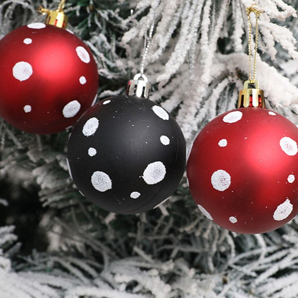 

6pcs Plastic Painted Christmas Balls Set 6cm Xmas Tree Pendants New Year Decoration 6Pcs
