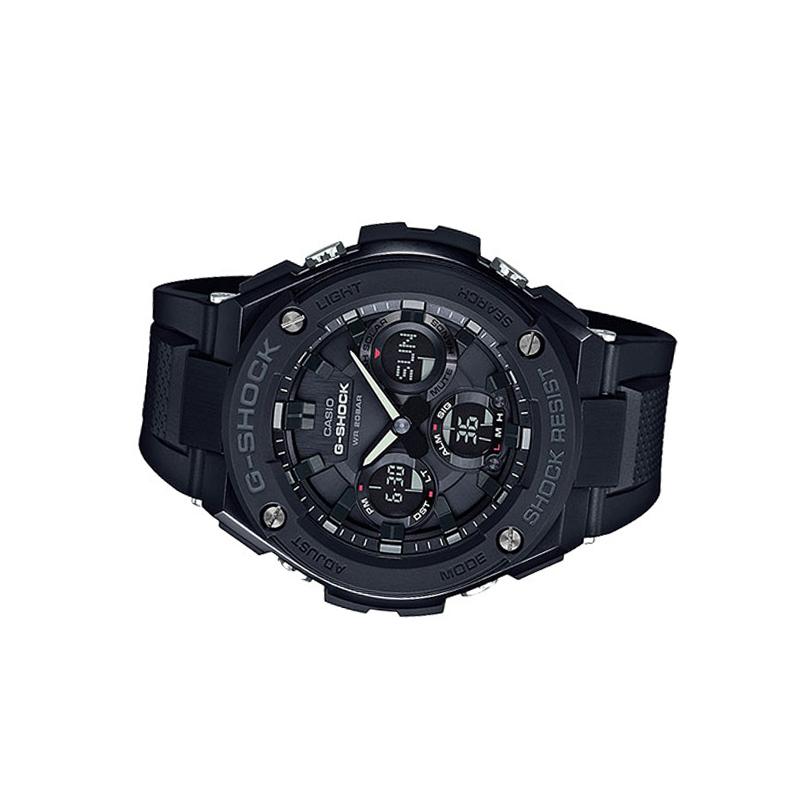 Casio G-STEEL Series-S Disc Dual Display Heart of Steel Fashion Trend Solar Quartz Movement Resin Strap Japanese and Korean Watch Men's GST-S100G-1B