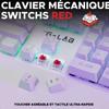 Clavier Gamer - The G-Lab - KEYZ RUBIDIUM - Mécanique (Switch Rouge) - Repose Poignet - RGB - Filaire - Azerty - Blanc