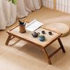 Japanese Solid Wood Folding Bay Window Tea Table Small Zen Coffee Table for Home Living Room Tatami Mat Portable