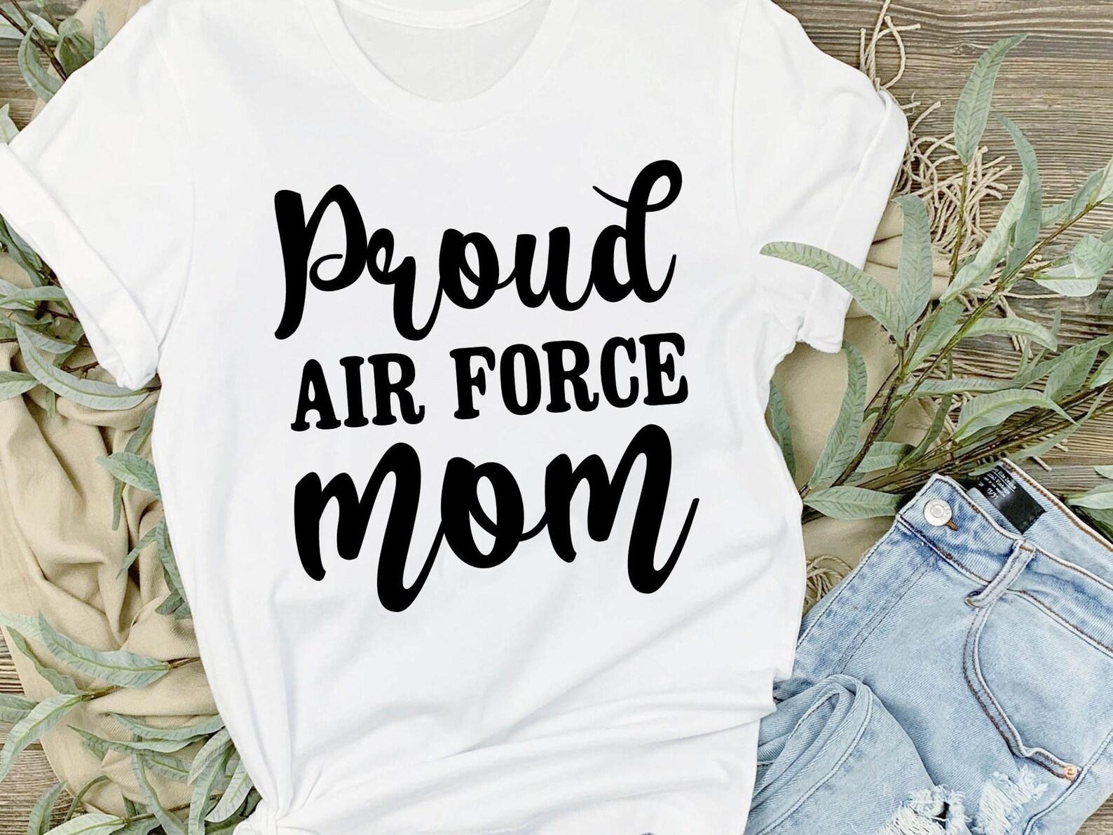 Proud Air Force Mom Tshirt, Military Family Tee, Patriotic Shirt, Veterans Day Gift, Unisex Jersey Short Sleeve Tee, 8 colors M