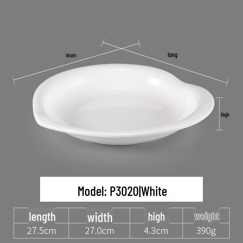 Irregular Shaped White Melamine Plates for Hotel & Restaurant - Porcelain Imitation Cold Dish Saucers