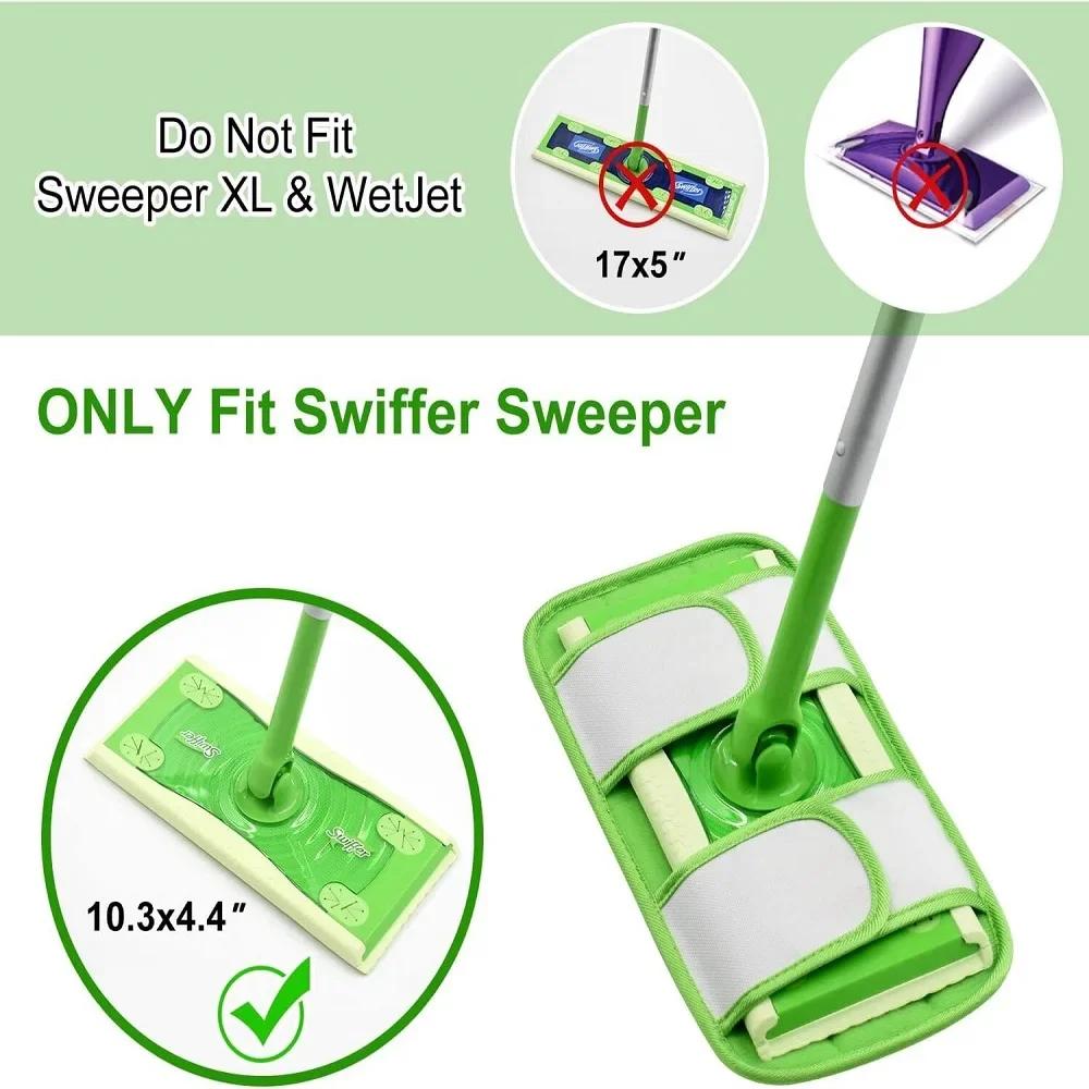 Microfiber Mop Pads For Swiffer Sweeper Mops 12 inches Reusable Washable Floor Mop Pad Refills Multi Surface Wet & Dry Cleaning