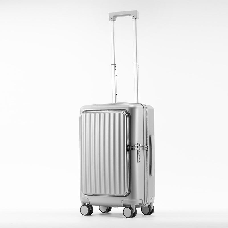 

20 Валіза ручної поклажі з переднім завантаженням на блискавці для ділових подорожей, унісекс із кодовим замком 20-inch срібний