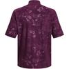 Under Armour Journey Washed Jacquard Embossed Half-Zip Collar Short Sleeve T-Shirt Men Tops Rock-Purple 1377178-572