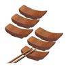 Uxcell 6 Pcs Wooden Chopstick Rests Boat Shape Chopstick Holder Cutlery Rest for Kitchen Counter Chopsticks Spoons Forks Knives Table Decoration