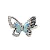Neues Nischendesign Emaille Meerblau Öltropfen Schmetterling Offener Ring Liebesgürtel Zirkon Leichter Luxus Ring