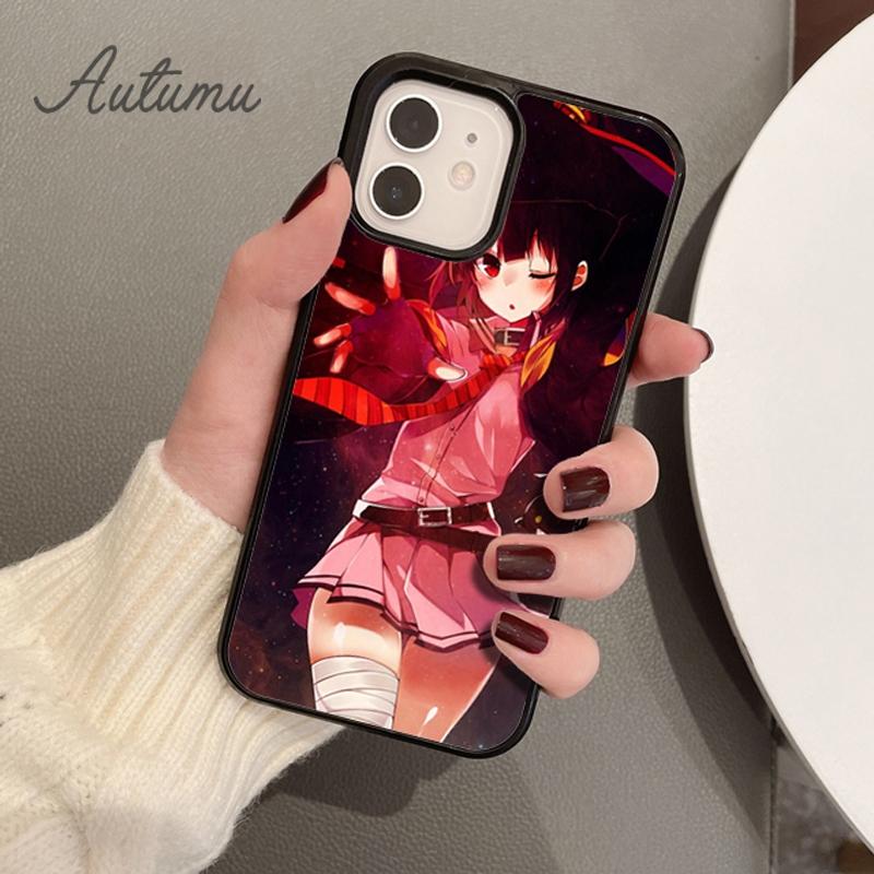 Anime megumin konosuba Etui na telefon dla iPhone 11 12 13 14 Pro Max mini X XR XS SE 2020 5 6S 7 8 Plus Samsung Galaxy S21 S22 Pokrowiec