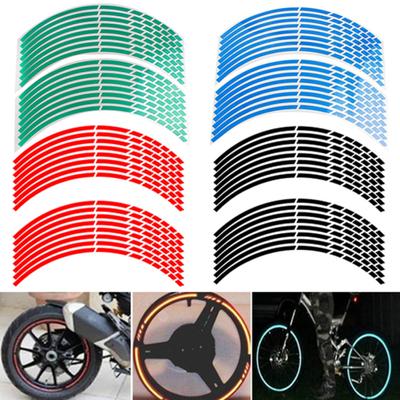 16 szt. Obręcz motocykla samochodowego odblaskowa taśma do koła roweru pasek naklejek naklejka dekoracyjna