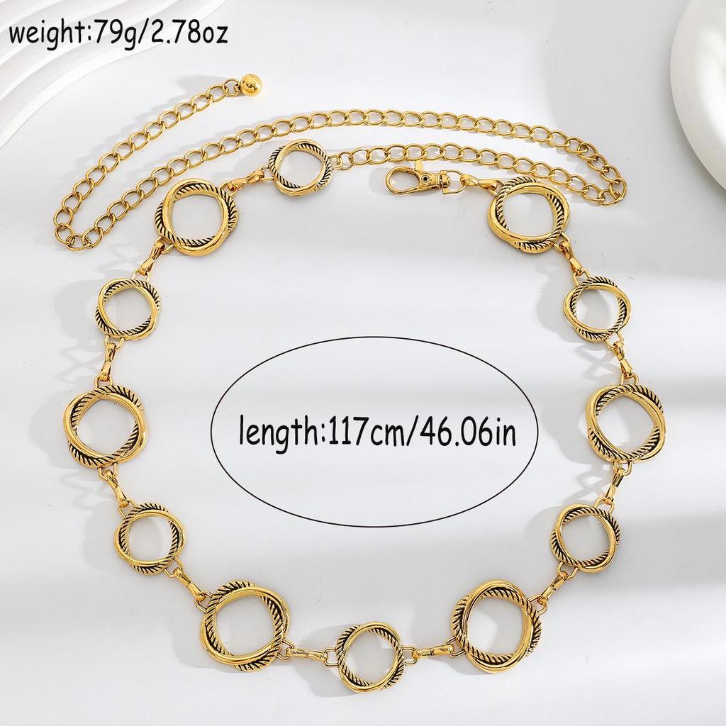 Bohemian Retro Metal Waist Chain for Women - Ethnic Style Body Jewelry