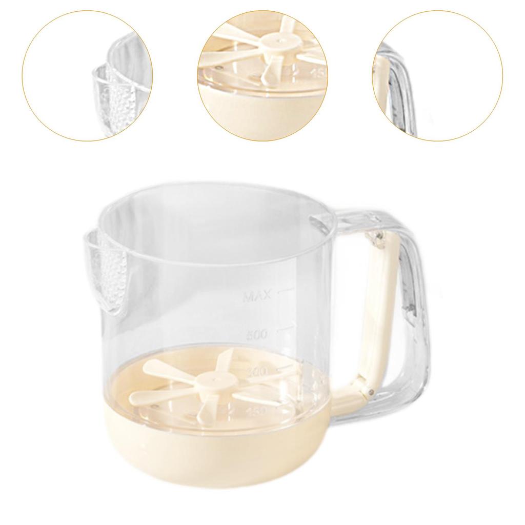 Tragbarer halbautomatischer Eieraufschläger mit Skalenlinie Mini-Schneebesen für Schokoladenkuchenteig Küchenbackwerkzeug