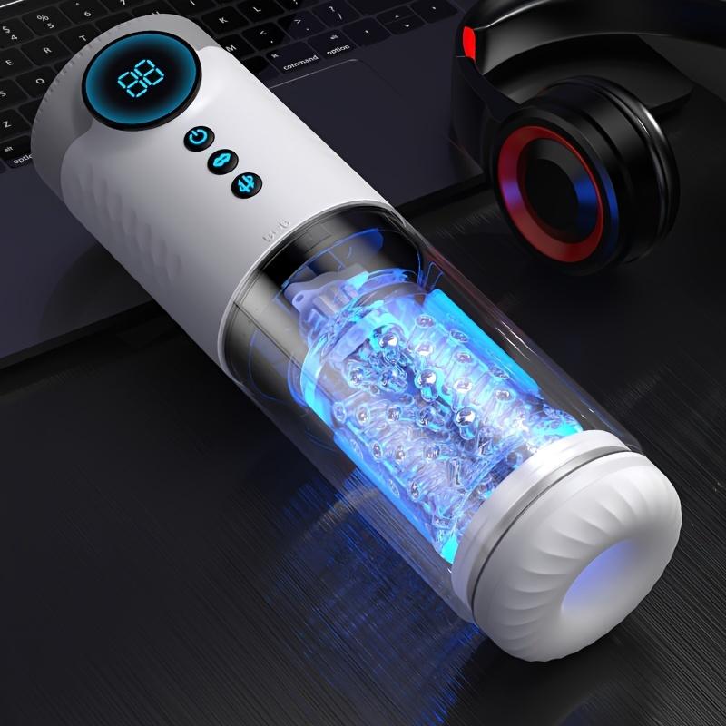 1pc Male Masturbator Sex Toys For Men - Male Sex Toy Adult Toys 9 Thrusting 9 Rotating 9 Suck Modes With LCD Display Visual Window Interactive Inducti