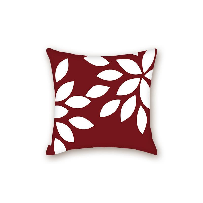 

New Modern Simple Leaf Series Sofa Cushion Pillow Case Bedside Bedroom Backrest Pillow linen-45x45cm double-sided [without pillow core]