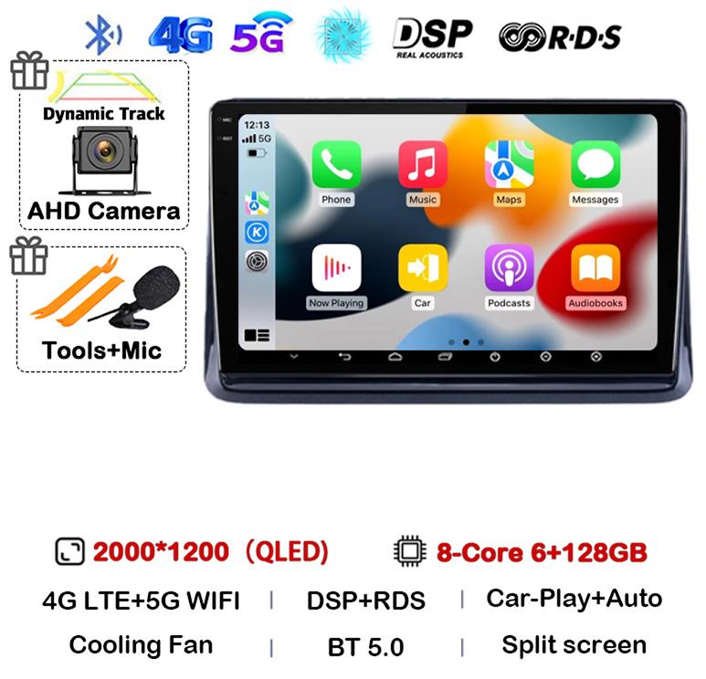 Android14 2din Auto For Toyota Noah Esquire Voxy 2014 2015 2016 -2020 Car Radio Multimedia Player GPS Navigation Support Carplay