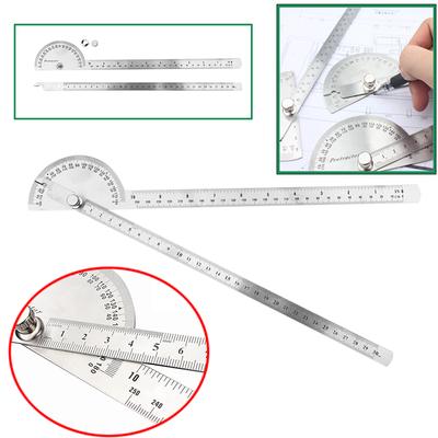 New Stainless Steel 180 Degree Protractor Angle Finder Arm Measuring Ruler Tool