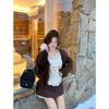 Lace Knitted T-shirt for Women in Autumn and Winter New Style Bottoming Shirt with Short Top
