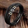 Anti Tarnish Stavros Stainless Steel Leather Black Bracelet for Men | Hand Bands for Boys | Wrist Bracelets for Man | Fashion Jewellery Accessories |
