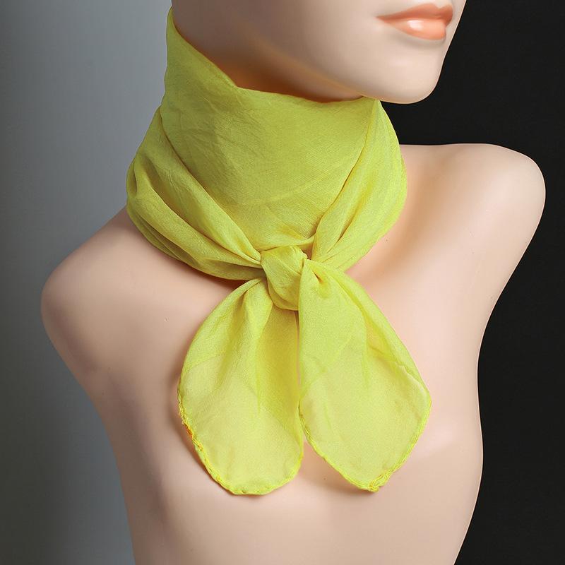 New Silk Handkerchief Silk Scarves Spring And Summer Ladies With A Small Scarf Pure Color Scarf 70*70Cm