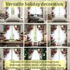 Christmas Ball Holiday Printed Curtains, 2 Pieces 2D Flat Printed Red Luxury Xmas Print Curtains with Snowflakes  for Holiday Party Decor