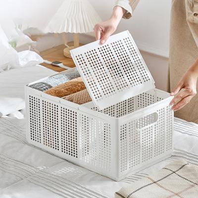 Cesta de almacenamiento de ropa plegable, partición extraíble, gran capacidad, hueco, apilable, multifuncional, para artículos diversos, organizador divisor de ropa para el hogar