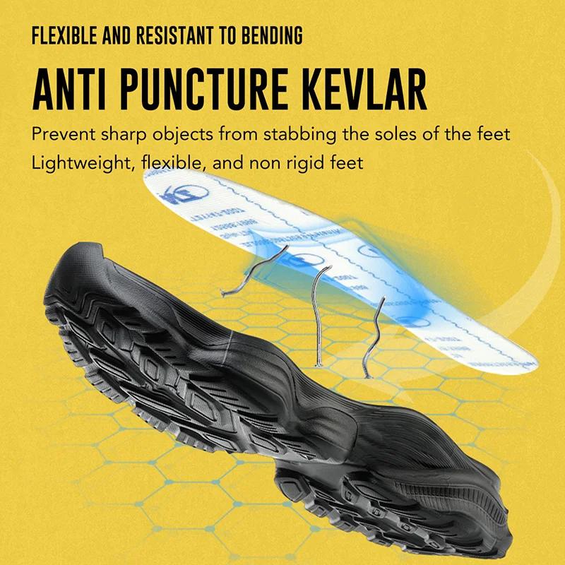 Rotating Buttons Work Safety Boots Men Steel Toe Shoes Puncture-Proof Protective Lightweight Indestructible Shoes Male Footwear