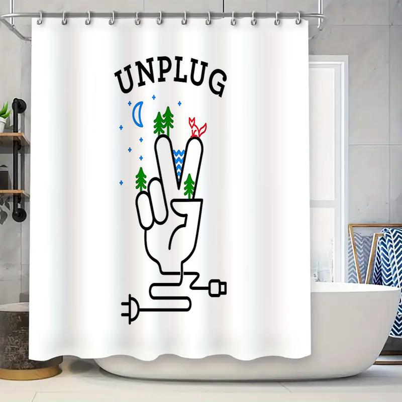 

Peace Sign Shower Curtain Hippie Van Gogh Art Washroom Decor Trendy Bohemian Bathroom Accessories Unique Home Accent W60H190(CM)-1 Pcs