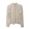 Lace Womens Fairy Mesh Super Longsleeve Top Versatile For Autumnwinter 2025 Semihigh Neck