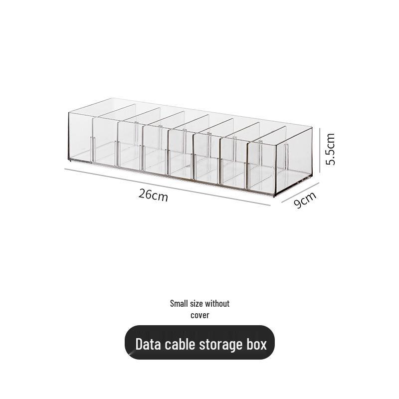 Desktop Cable Organizer Storage Box with Stackable Compartments