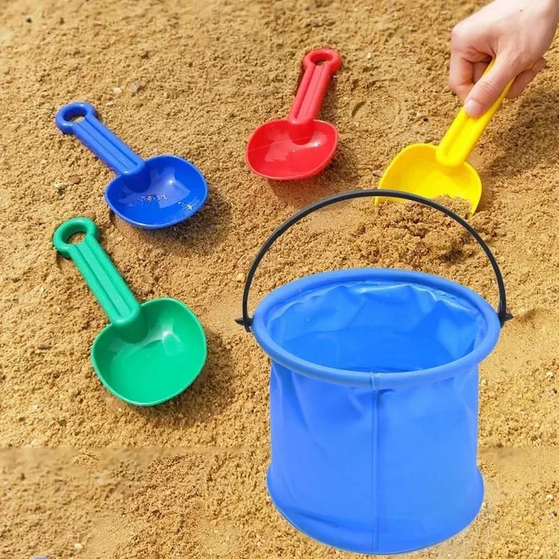 Beach Sand Bucket Toy Collapsible Bucket Gardening Tool Outdoor Pool Play Tool Kids Summer Water Fun Toy Birthday Gift