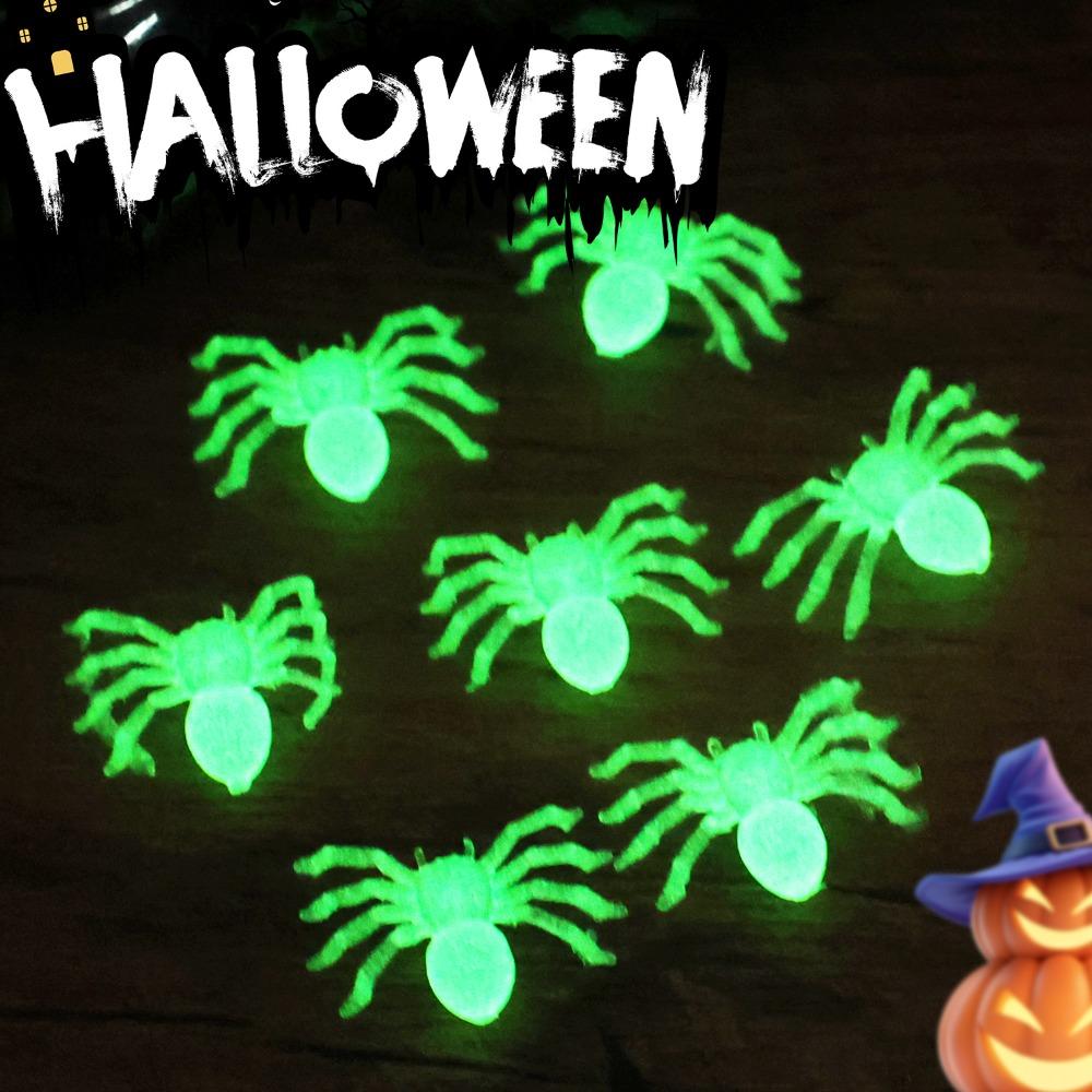 Halloween Leuchtende Falsche Spinne Kleine Schwarze Simulierte Spinnen Spukhaus Atmosphäre Requisiten Hausparty DIY Dekoration Zubehör