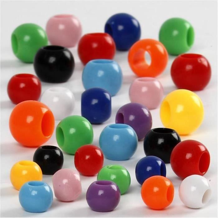 Round Plastic Beads with Large Hole. Ref 618390