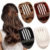 4PCS Flat Oval Hair Clips for Updo Bun, Strong Grip Shark Clip Minimalist Resin Hairpins Curved Design Low Profile Accessory