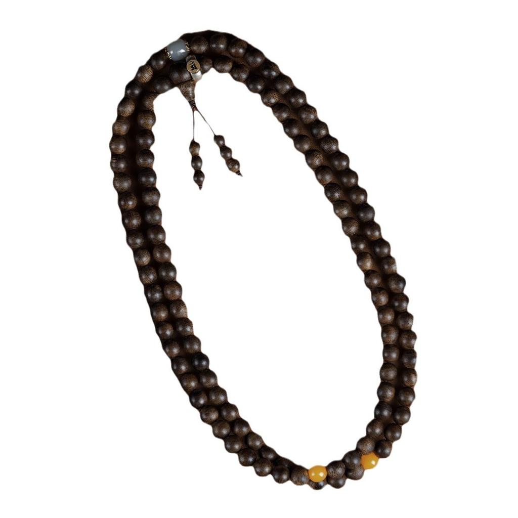 Natural Nha Trang Ky Nan Agarwood Bracelet108Agarwood bracelet, sandalwood Buddhist beads, unisex prayer beads bracelet