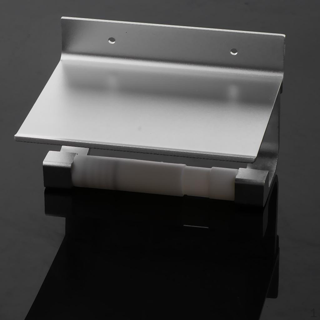 Holder Rack, Wall Mounted Bathroom Tissue with Phone Shelf