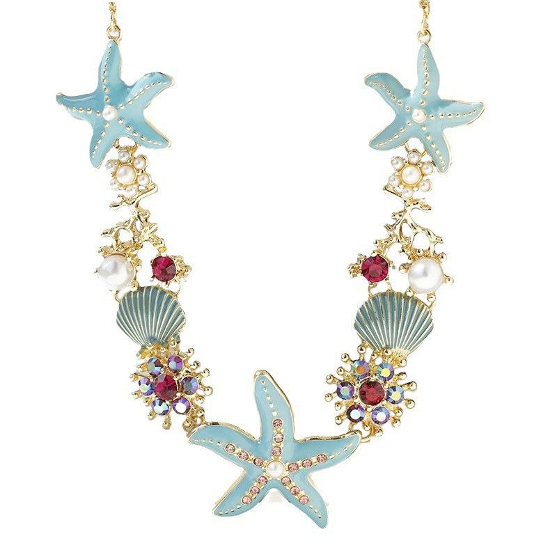 Starfish Shell Collarbone Chain Female, Popular Seaside Beach Wind Fashion High-end Necklace
