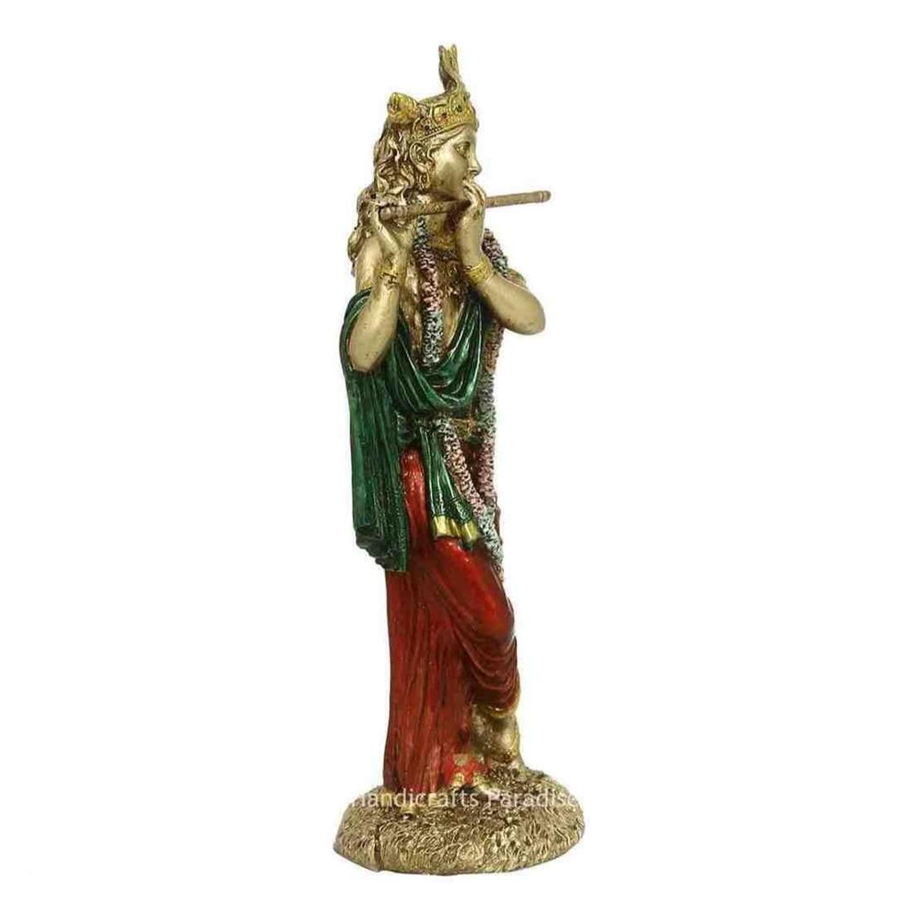 Herr Krishna Idol Statue Krishna Idol Flöte spielend Krishan Dekorative Schaufigur Figur für Pooja-Raum & Geschenk