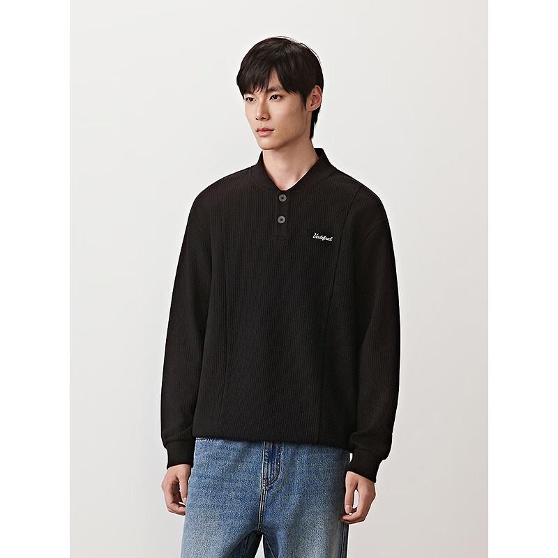 GXG Men's Stand Collar Textured Long-Sleeve Sweatshirt