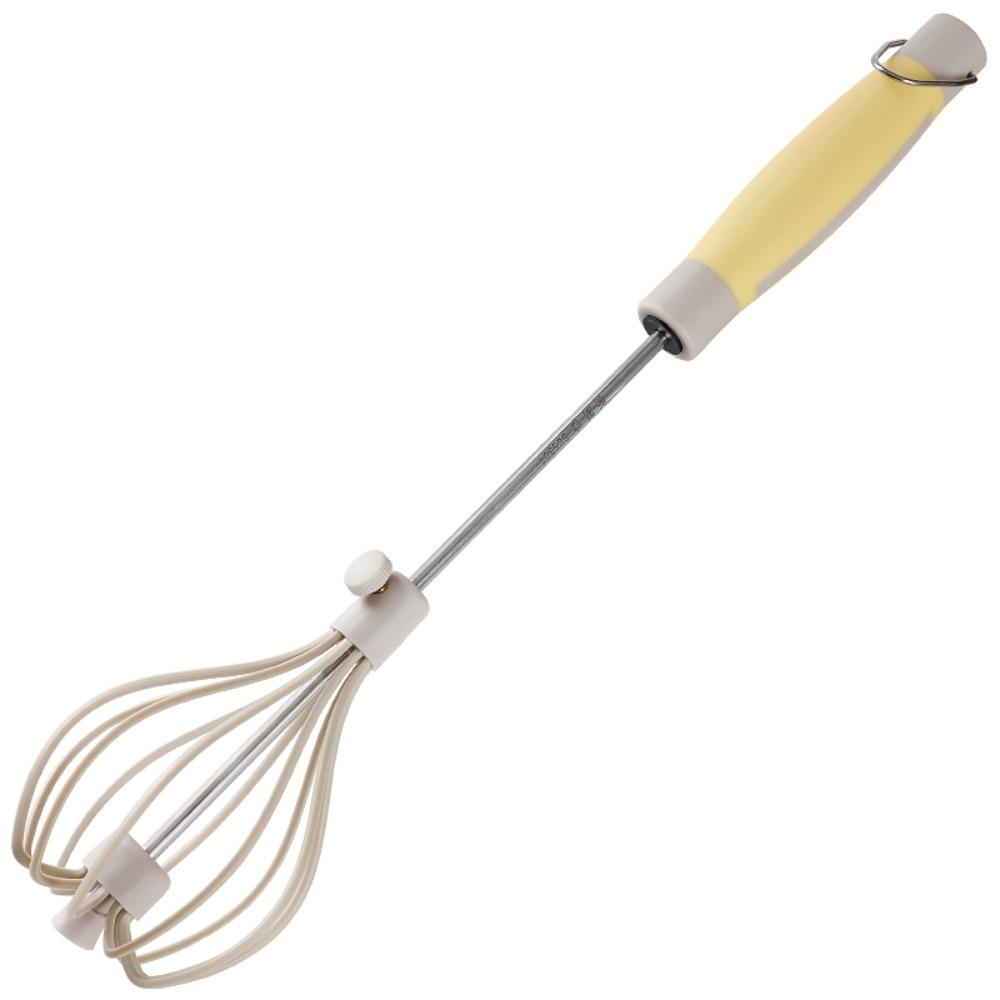 Stainless Steel Semi-Automatic Whisk Rotating Whisk Egg Beater Upgraded Egg Mixer  For Egg Milk