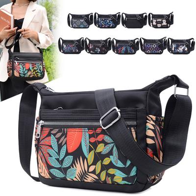 Nylonowa torba na ramię Nowa damska torba cross-borderowa z prostym nadrukiem o dużej pojemności, swobodna i lekka torba w średnim wieku