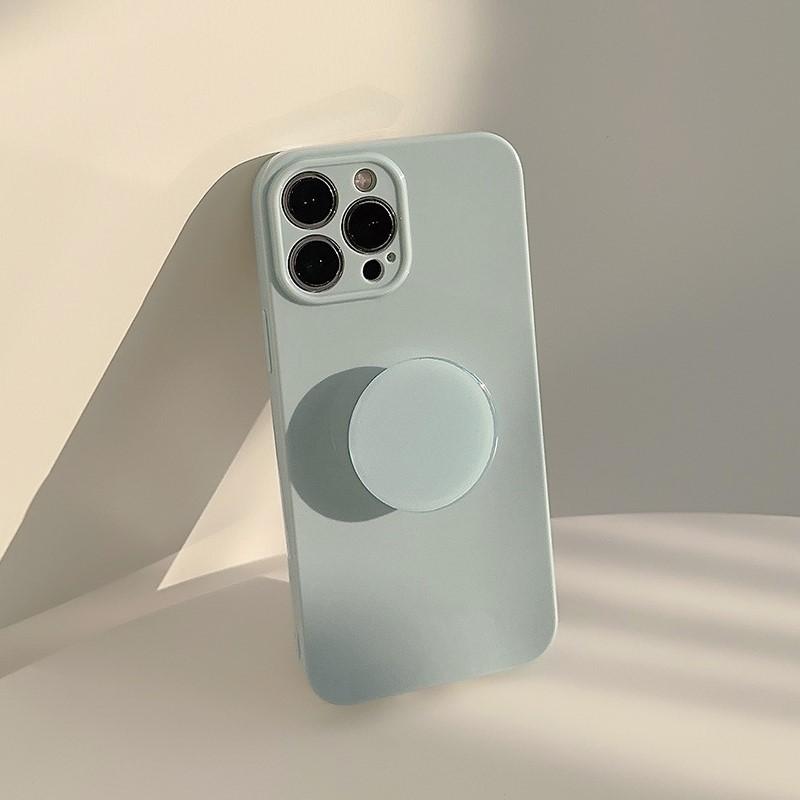 Candy With Holder Shockproof Case For iPhone 17 16 15 14 13 12 11 Pro Max Plus Plain Soft Silicone Bumper Cover