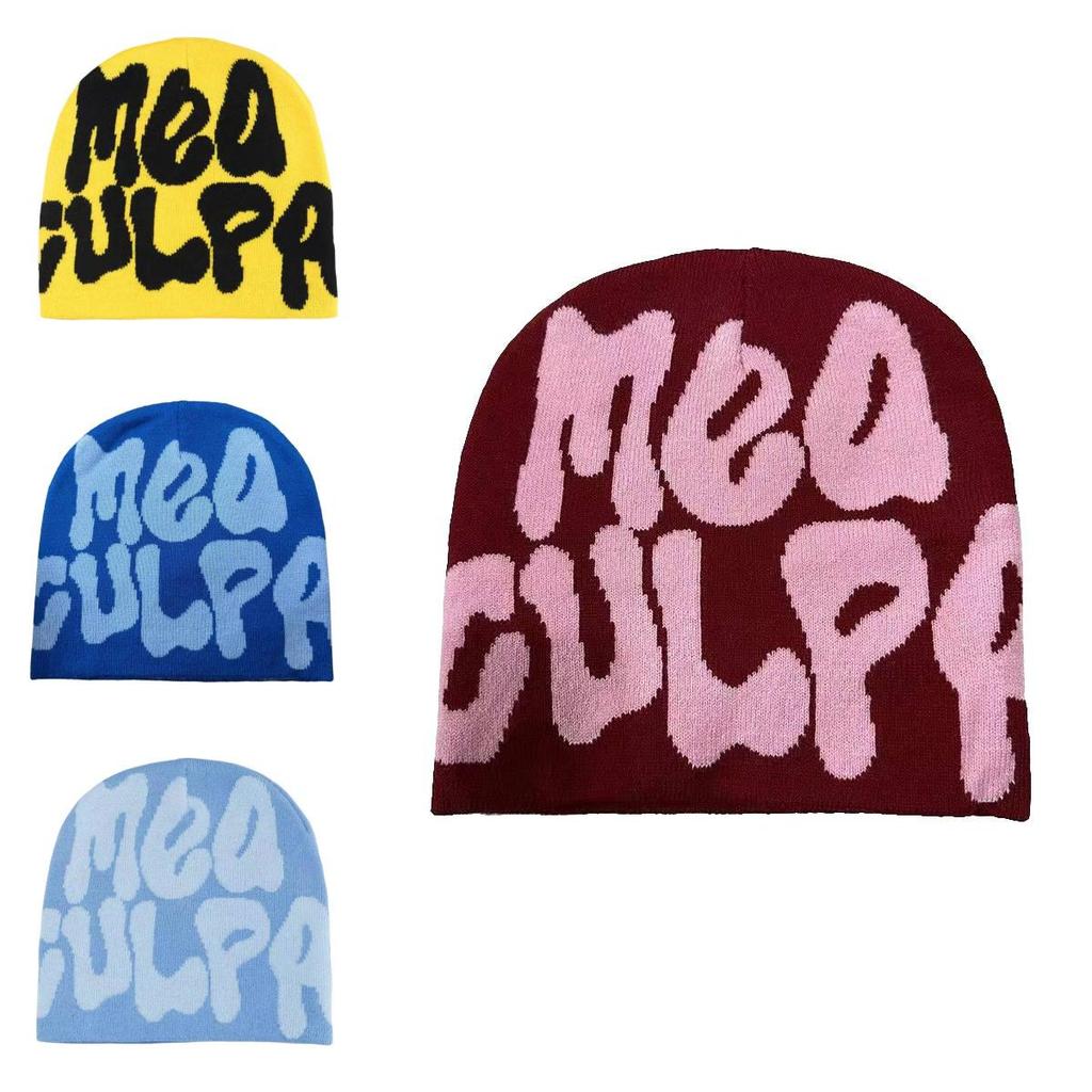 Colorful Mea Culpa Beanies Knit Cap Keep Cozy And Fashion-forward