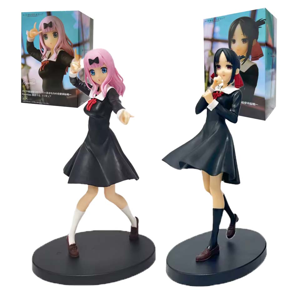 18Cm Anime Figure Love Is War Fujiwara Chika Shinomiya Kaguya Kawaii Girl Action Figure Collectible Model Doll Toy Gift