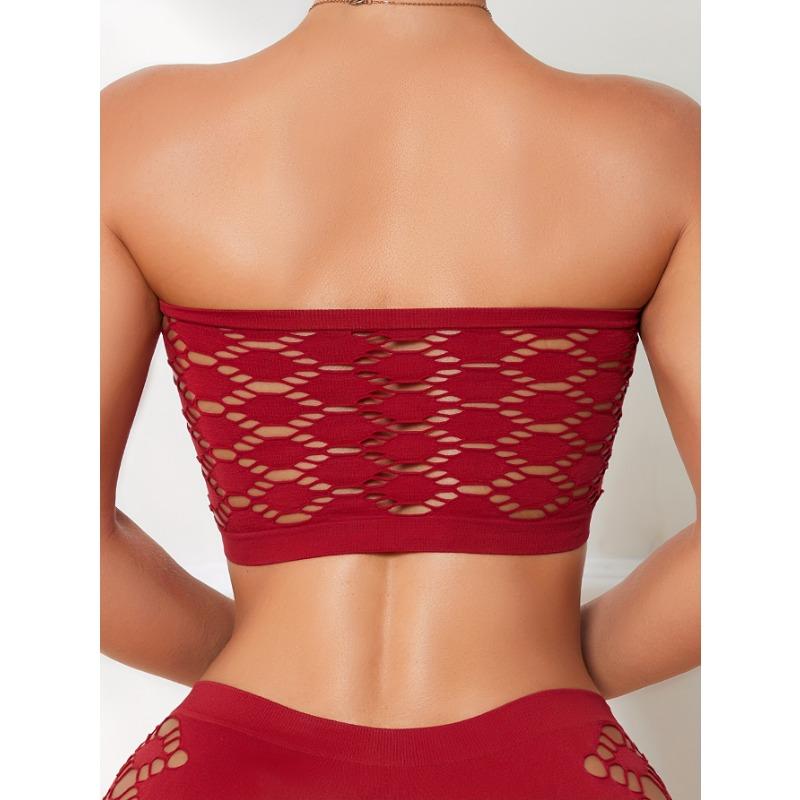 Mesh Hollow Summer Strapless Wrap Bra